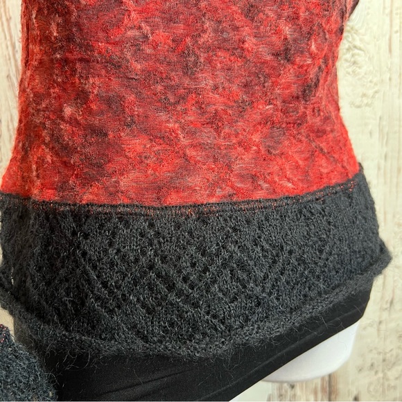 Roberta Scarpa Virgin Wool Mohair Knit Lace Trim Cardigan Fitted Sweater Size 12 - Picture 7 of 16